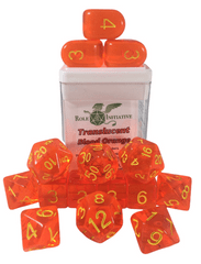 Role 4 Initiative - Translucent Blood Orange/Yellow Numbers Arch'D4 15pc